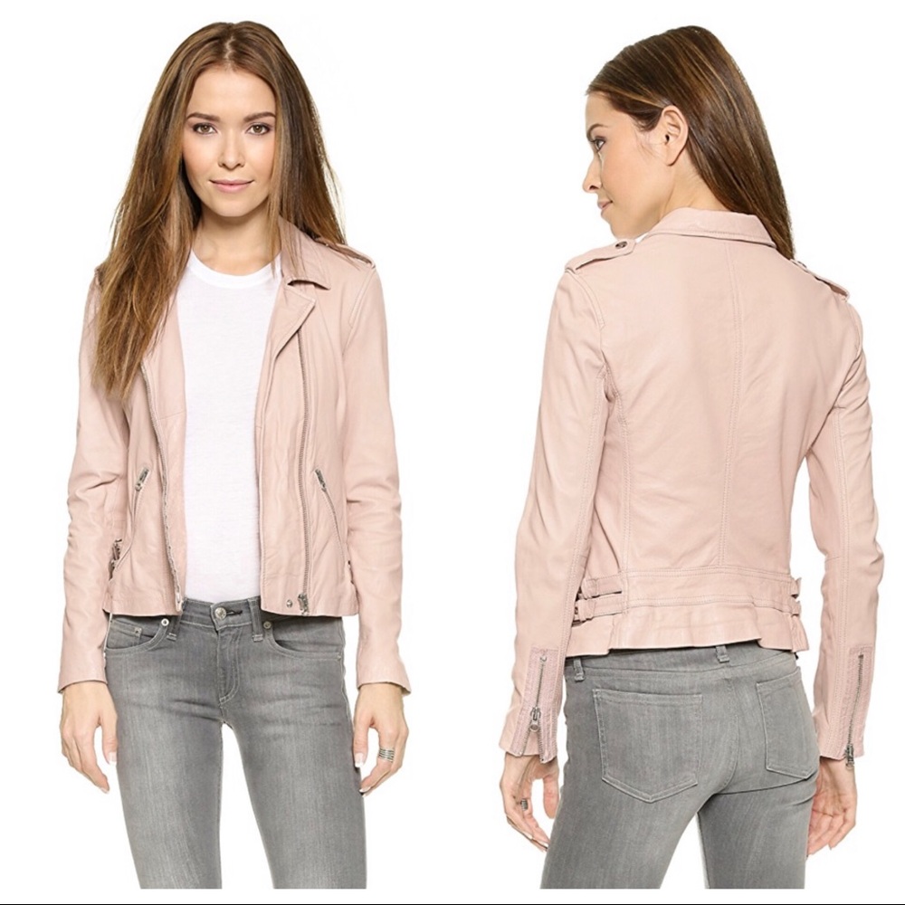 Rebecca Taylor Washed Lambskin Leather Jacket